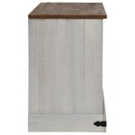 vidaXL Dulap TV HALDEN cu ușă glisantă alb 110x40x60 cm lemn masiv