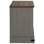 vidaXL Dulap TV HALDEN cu uşă glisantă gri 110x40x60 cm lemn masiv