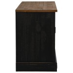 vidaXL Dulap TV HALDEN cu uşă glisantă negru 110x40x60 cm lemn masiv
