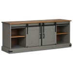 vidaXL Dulap TV HALDEN 2 usi glisante gri 150x40x60 cm lemn masiv