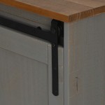 vidaXL Dulap TV HALDEN 2 usi glisante gri 150x40x60 cm lemn masiv