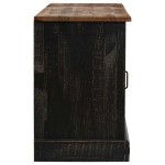 vidaXL Dulap TV HALDEN 2 usi glisante negru 150x40x60 cm lemn masiv