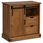 vidaXL Bufetă HALDEN cu uşă glisantă 80x40x80 cm lemn masiv