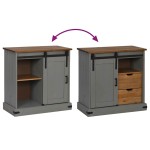 vidaXL Comodă HALDEN cu uşă glisantă gri 80x40x80 cm lemn masiv vidaXL Comodă HALDEN cu uşă glisantă gri 80x40x80 cm lemn masiv
