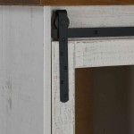 vidaXL Bufetă HALDEN cu uşă glisantă alb 80x40x80 cm lemn masiv