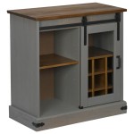 vidaXL Comodă HALDEN cu uşă glisantă gri 80x40x80 cm lemn masiv vidaXL Comodă HALDEN cu uşă glisantă gri 80x40x80 cm lemn masiv