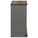 vidaXL Comodă HALDEN cu uşă glisantă gri 80x40x80 cm lemn masiv vidaXL Comodă HALDEN cu uşă glisantă gri 80x40x80 cm lemn masiv