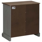 vidaXL Comodă HALDEN cu uşă glisantă gri 80x40x80 cm lemn masiv vidaXL Comodă HALDEN cu uşă glisantă gri 80x40x80 cm lemn masiv
