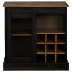 vidaXL Bufetă HALDEN cu uşă glisantă neagră 80x40x80 cm lemn masiv