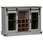 vidaXL Bufetă HALDEN 2 uși glisante alb 112x40x80 cm lemn masiv