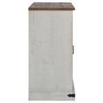 vidaXL Bufetă HALDEN 2 uși glisante alb 112x40x80 cm lemn masiv