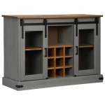 vidaXL Bufetă HALDEN 2 uși glisante gri 112x40x80 cm lemn masiv