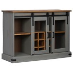 vidaXL Bufetă HALDEN 2 uși glisante gri 112x40x80 cm lemn masiv