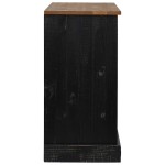 vidaXL Bufetă HALDEN 2 uși glisante negru 112x40x80 cm lemn masiv vidaXL Bufetă HALDEN 2 uși glisante negru 112x40x80 cm lemn masiv