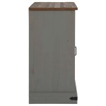 vidaXL Bufetă HALDEN 2 uși glisante gri 112x40x80 cm lemn masiv