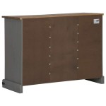 vidaXL Bufetă HALDEN 2 uși glisante gri 112x40x80 cm lemn masiv