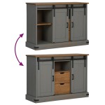 vidaXL Bufetă HALDEN 2 uși glisante gri 112x40x80 cm lemn masiv
