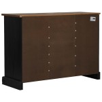 vidaXL Bufetă HALDEN 2 uși glisante negru 112x40x80 cm lemn masiv