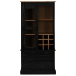 vidaXL Dulap de vinuri HALDEN cu rafturi pentru vin ușă glisantă negru vidaXL Dulap de vinuri HALDEN cu rafturi pentru vin ușă glisantă negru