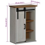 vidaXL Dulap suspendat HALDEN cu ușă glisantă alb 49x22,5x70 cm pin