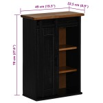 vidaXL Dulap suspendat HALDEN cu ușă glisantă negru 49x22,5x70 cm pin