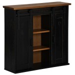 vidaXL Dulap suspendat HALDEN 2 uși glisante negru 75x22,5x70 cm pin vidaXL Dulap suspendat HALDEN 2 uși glisante negru 75x22,5x70 cm pin