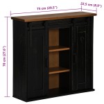 vidaXL Dulap suspendat HALDEN 2 uși glisante negru 75x22,5x70 cm pin vidaXL Dulap suspendat HALDEN 2 uși glisante negru 75x22,5x70 cm pin