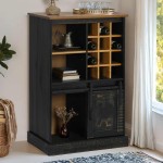 vidaXL Dulap de vinuri HALDEN cu rafturi pentru vin ușă glisantă negru vidaXL Dulap de vinuri HALDEN cu rafturi pentru vin ușă glisantă negru