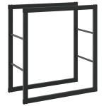 vidaXL Rastel pentru lemne de foc, negru, 55x30x61 cm, oțel vidaXL Rastel pentru lemne de foc, negru, 55x30x61 cm, oțel