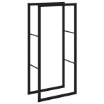 vidaXL Rastel pentru lemne de foc, negru, 55x30x116 cm oțel