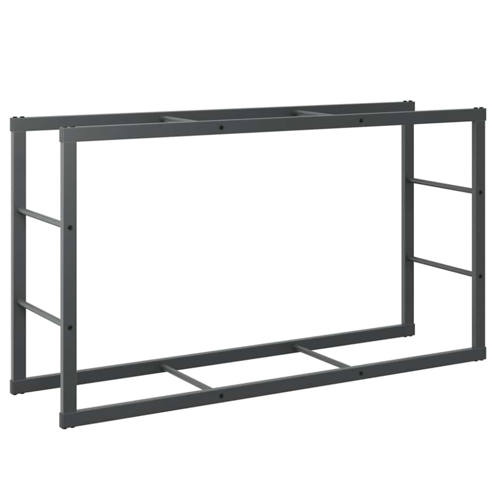 vidaXL Rastel pentru lemne de foc, negru,110x30x61 cm, oțel