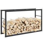 vidaXL Rastel pentru lemne de foc, negru,110x30x61 cm, oțel vidaXL Rastel pentru lemne de foc, negru,110x30x61 cm, oțel