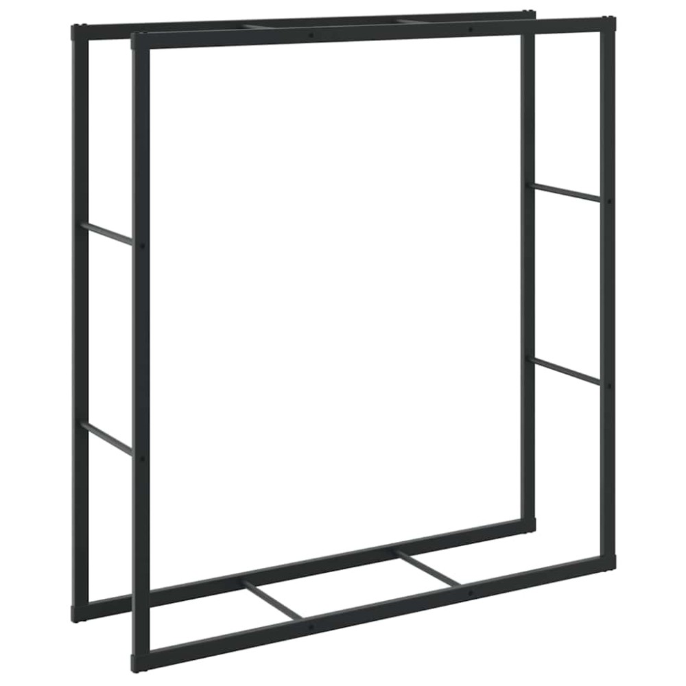 vidaXL Rastel pentru lemne de foc, negru, 110x30x116 cm, oțel