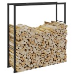 vidaXL Rastel pentru lemne de foc, negru, 110x30x116 cm, oțel vidaXL Rastel pentru lemne de foc, negru, 110x30x116 cm, oțel