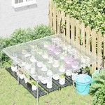 vidaXL Prelata transparenta cu ochiuri 2x2 m polietilena vidaXL Prelata transparenta cu ochiuri 2x2 m polietilena