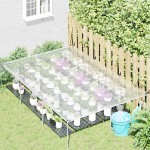 vidaXL Prelata transparenta cu ochiuri 2x3 m polietilena vidaXL Prelata transparenta cu ochiuri 2x3 m polietilena