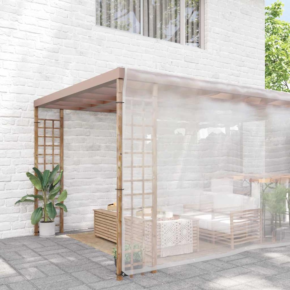 vidaXL Prelata transparenta cu ochiuri 8x8 m polietilena