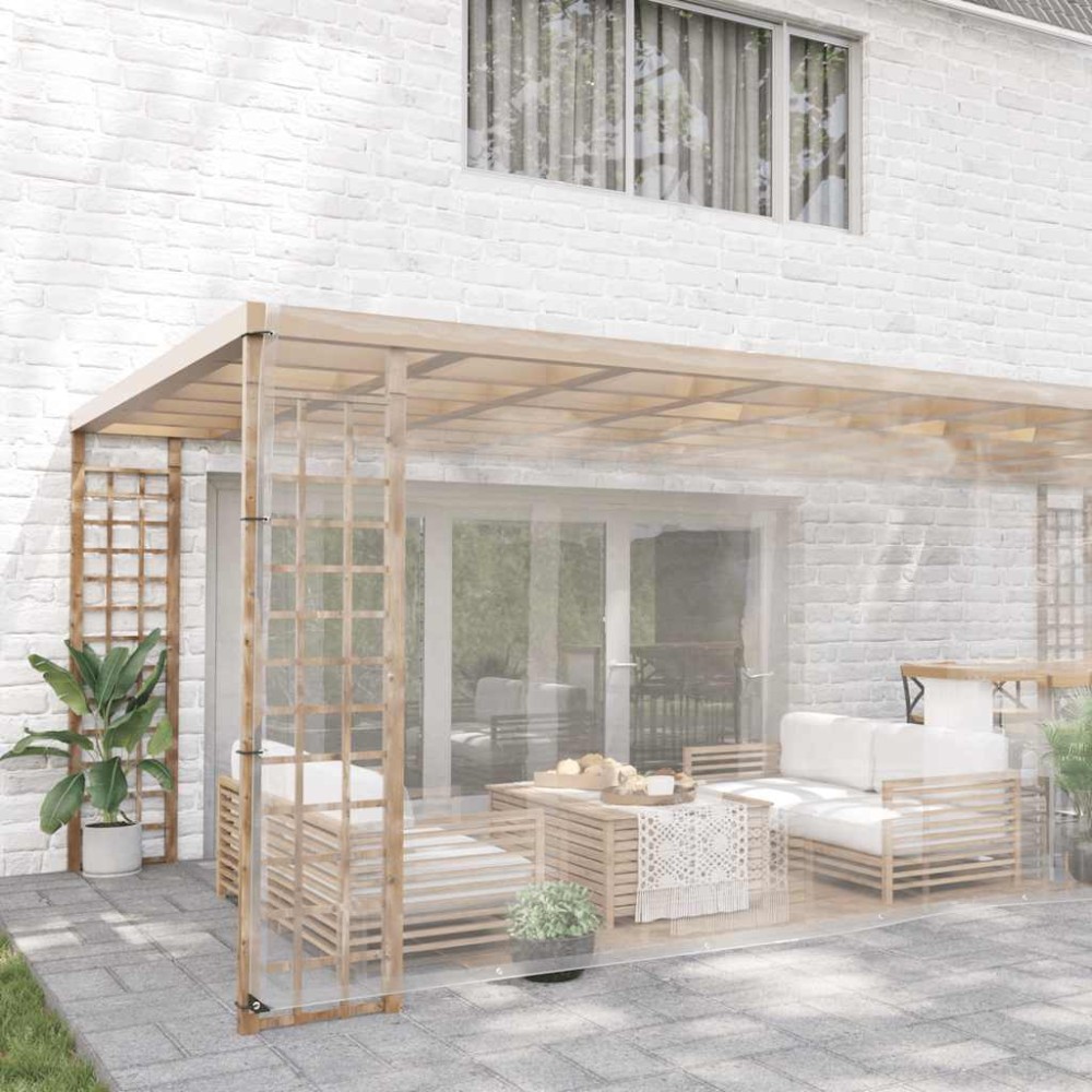 vidaXL Prelata transparenta cu ochiuri 5x10 m PVC