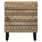 vidaXL Noptieră, negru, 40x33,5x46 cm, lemn masiv de mango brut