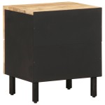 vidaXL Noptieră, negru, 40x33,5x46 cm, lemn masiv de mango brut