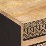 vidaXL Noptiere, 2 buc., negru, 40x33,5x46 cm, lemn masiv mango brut