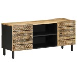 vidaXL Dulap TV, negru, 105x33,5x46 cm, lemn masiv de mango brut