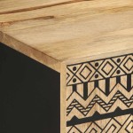 vidaXL Dulap TV, negru, 105x33,5x46 cm, lemn masiv de mango brut