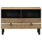 vidaXL Dulap TV, negru, 70x33,5x46 cm, lemn masiv de mango brut