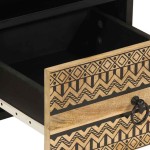 vidaXL Dulap TV, negru, 70x33,5x46 cm, lemn masiv de mango brut