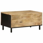 vidaXL Măsuță de cafea, negru, 80x50x40 cm, lemn masiv de mango brut vidaXL Măsuță de cafea, negru, 80x50x40 cm, lemn masiv de mango brut