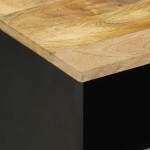 vidaXL Dulap de pat, negru, 40x33x46 cm, lemn masiv de mango brut vidaXL Dulap de pat, negru, 40x33x46 cm, lemn masiv de mango brut