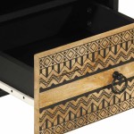 vidaXL Dulap de pat, negru, 40x33x46 cm, lemn masiv de mango brut vidaXL Dulap de pat, negru, 40x33x46 cm, lemn masiv de mango brut