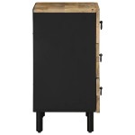 vidaXL Dulap de pat, negru, 50x33x62 cm, lemn masiv de mango brut vidaXL Dulap de pat, negru, 50x33x62 cm, lemn masiv de mango brut