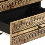 vidaXL Dulap de pat, negru, 50x33x62 cm, lemn masiv de mango brut vidaXL Dulap de pat, negru, 50x33x62 cm, lemn masiv de mango brut